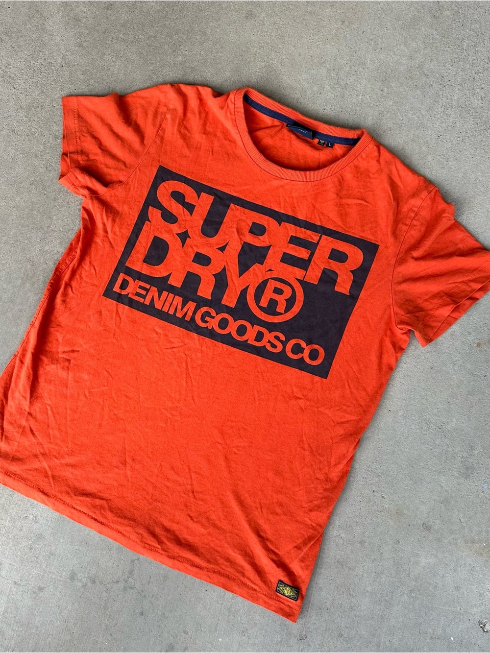 Superdry Box Block Logo Single Stitch Men's Bright Orange Tee